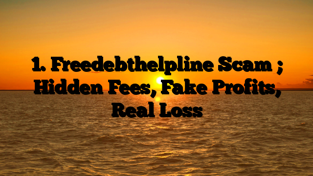 1. Freedebthelpline Scam ; Hidden Fees, Fake Profits, Real Loss