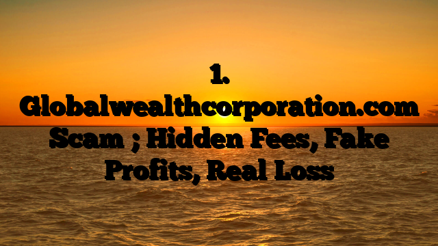 1. Globalwealthcorporation.com Scam ; Hidden Fees, Fake Profits, Real Loss