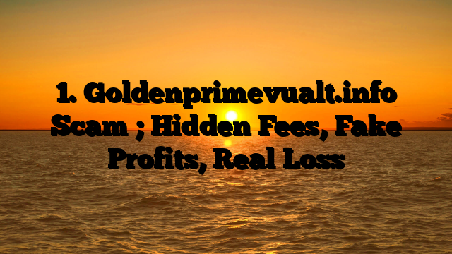 1. Goldenprimevualt.info Scam ; Hidden Fees, Fake Profits, Real Loss