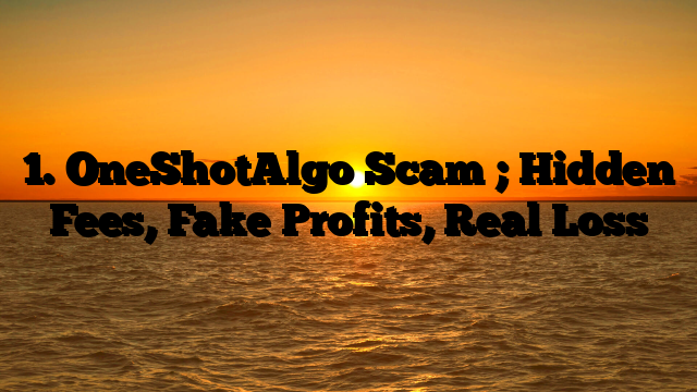 1. OneShotAlgo Scam ; Hidden Fees, Fake Profits, Real Loss