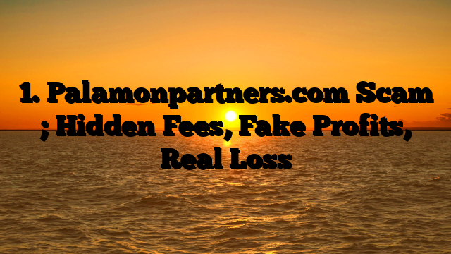 1. Palamonpartners.com Scam ; Hidden Fees, Fake Profits, Real Loss
