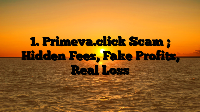 1. Primeva.click Scam ; Hidden Fees, Fake Profits, Real Loss