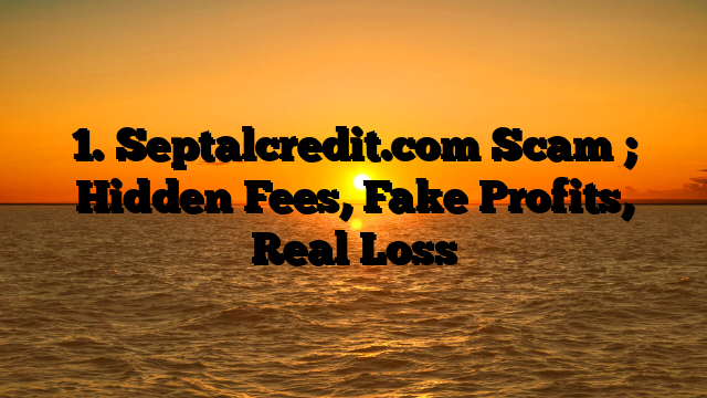 1. Septalcredit.com Scam ; Hidden Fees, Fake Profits, Real Loss