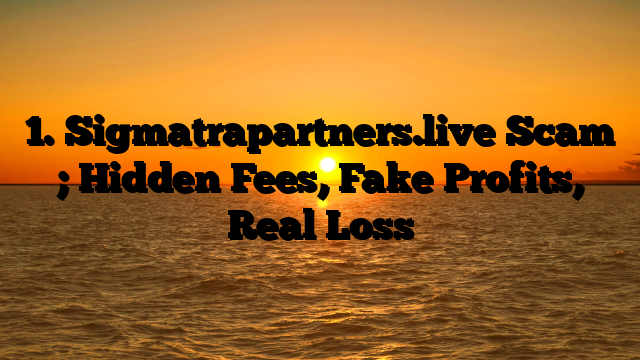 1. Sigmatrapartners.live Scam ; Hidden Fees, Fake Profits, Real Loss