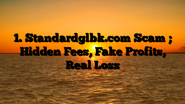 1. Standardglbk.com Scam ; Hidden Fees, Fake Profits, Real Loss