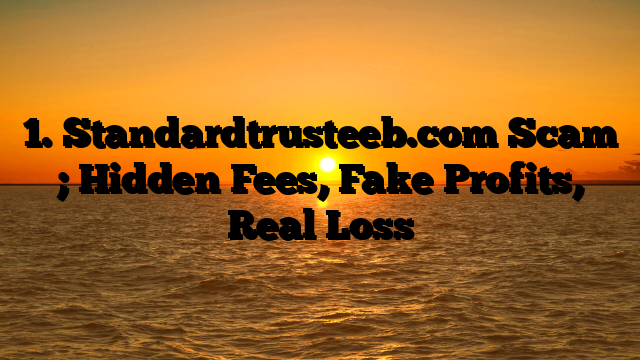 1. Standardtrusteeb.com Scam ; Hidden Fees, Fake Profits, Real Loss