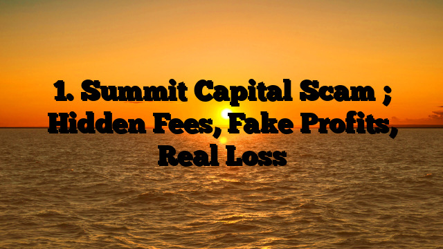 1. Summit Capital Scam ; Hidden Fees, Fake Profits, Real Loss