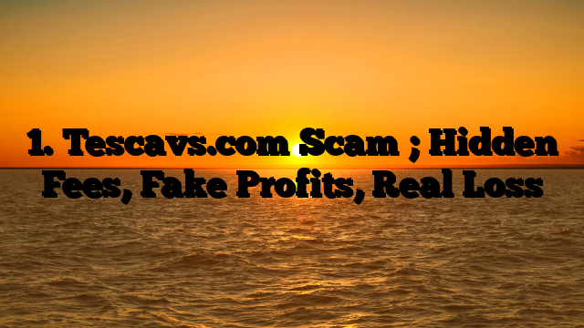 1. Tescavs.com Scam ; Hidden Fees, Fake Profits, Real Loss