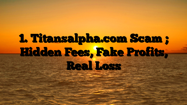 1. Titansalpha.com Scam ; Hidden Fees, Fake Profits, Real Loss