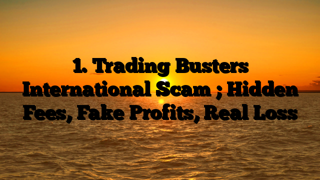1. Trading Busters International Scam ; Hidden Fees, Fake Profits, Real Loss