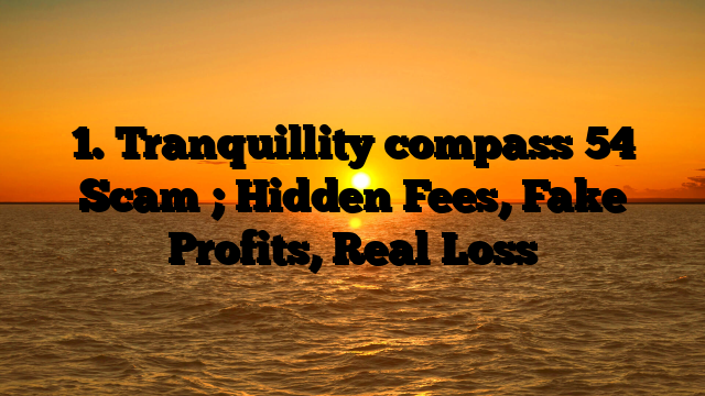 1. Tranquillity compass 54 Scam ; Hidden Fees, Fake Profits, Real Loss