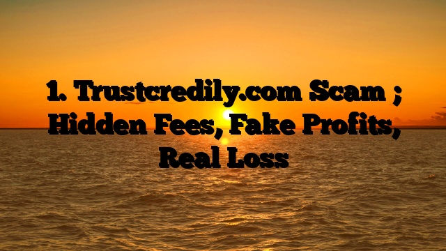 1. Trustcredily.com Scam ; Hidden Fees, Fake Profits, Real Loss
