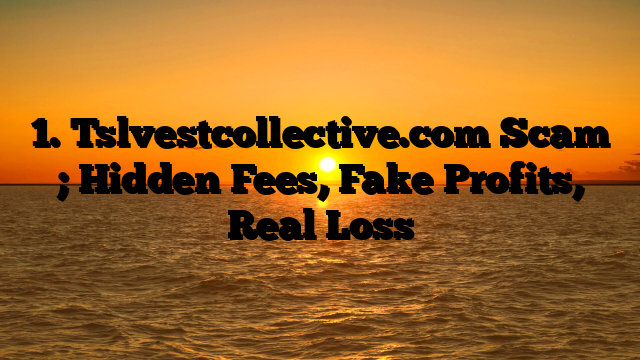 1. Tslvestcollective.com Scam ; Hidden Fees, Fake Profits, Real Loss