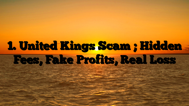 1. United Kings Scam ; Hidden Fees, Fake Profits, Real Loss