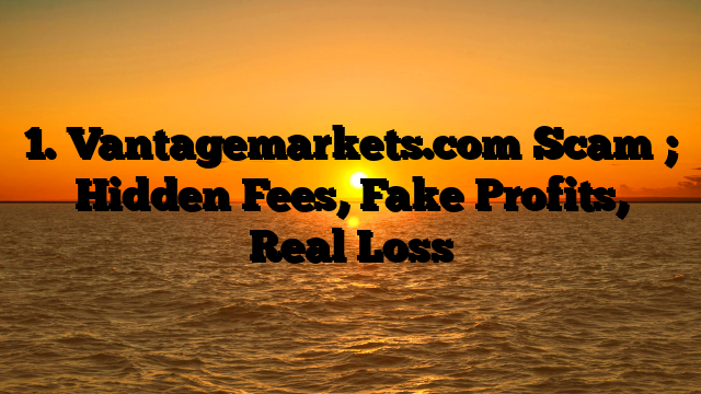 1. Vantagemarkets.com Scam ; Hidden Fees, Fake Profits, Real Loss