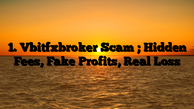 1. Vbitfxbroker Scam ; Hidden Fees, Fake Profits, Real Loss