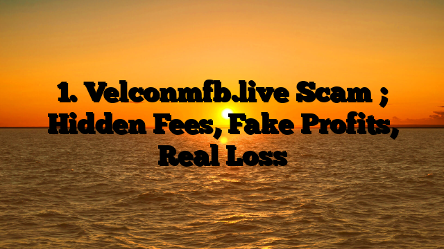 1. Velconmfb.live Scam ; Hidden Fees, Fake Profits, Real Loss