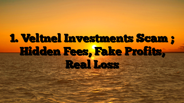 1. Veltnel Investments Scam ; Hidden Fees, Fake Profits, Real Loss
