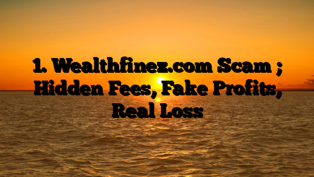 1. Wealthfinez.com Scam ; Hidden Fees, Fake Profits, Real Loss