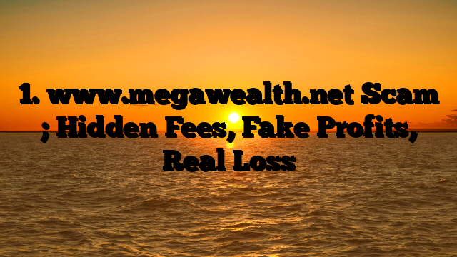 1. www.megawealth.net Scam ; Hidden Fees, Fake Profits, Real Loss