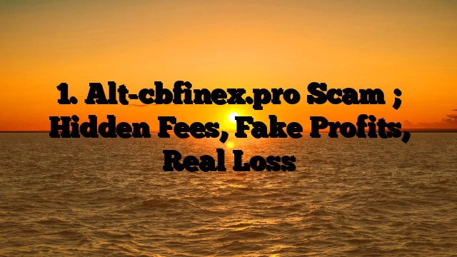1. Alt-cbfinex.pro Scam ; Hidden Fees, Fake Profits, Real Loss