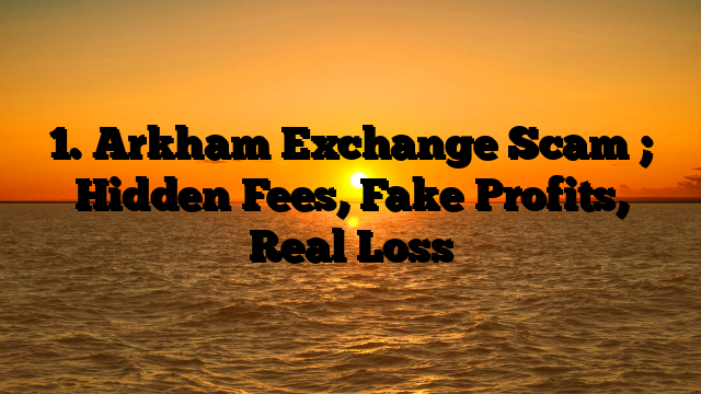 1.  Arkham Exchange Scam ; Hidden Fees, Fake Profits, Real Loss