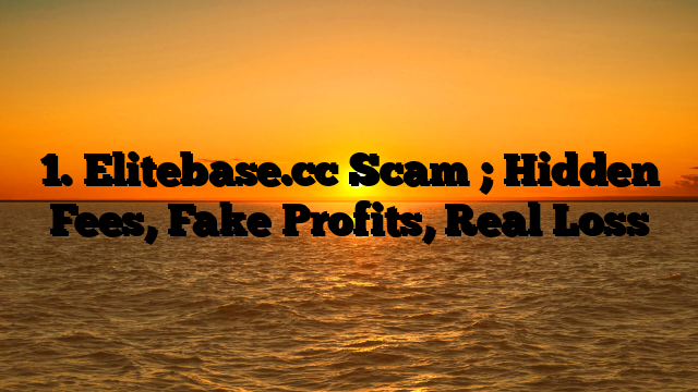 1. Elitebase.cc Scam ; Hidden Fees, Fake Profits, Real Loss
