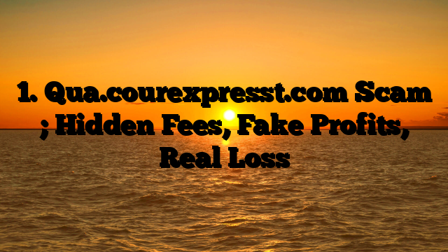 1. Qua.courexpresst.com Scam ; Hidden Fees, Fake Profits, Real Loss