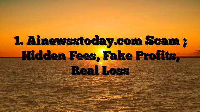 1. Ainewsstoday.com Scam ; Hidden Fees, Fake Profits, Real Loss