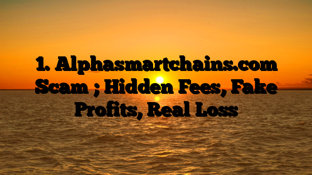 1. Alphasmartchains.com Scam ; Hidden Fees, Fake Profits, Real Loss
