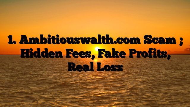 1. Ambitiouswalth.com Scam ; Hidden Fees, Fake Profits, Real Loss