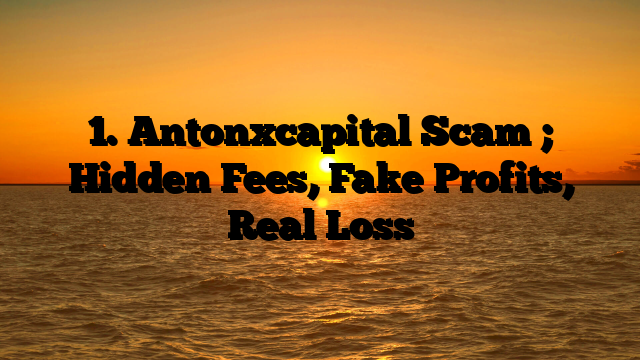 1. Antonxcapital Scam ; Hidden Fees, Fake Profits, Real Loss