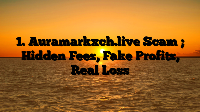 1. Auramarkxch.live Scam ; Hidden Fees, Fake Profits, Real Loss