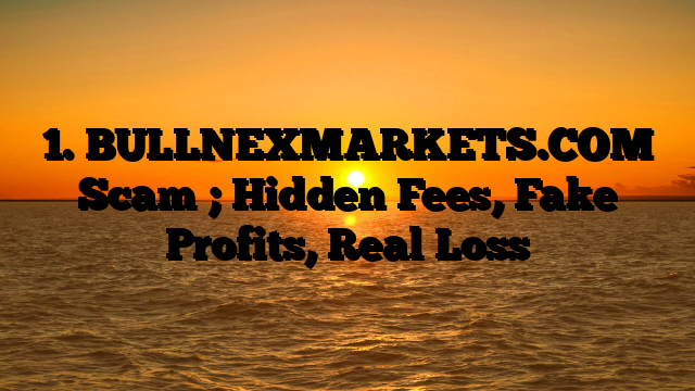 1. BULLNEXMARKETS.COM Scam ; Hidden Fees, Fake Profits, Real Loss