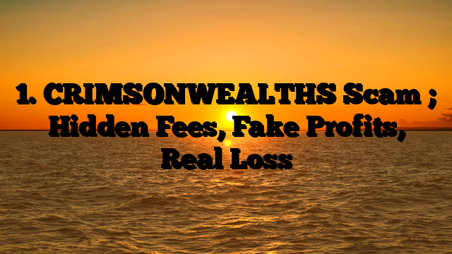 1. CRIMSONWEALTHS Scam ; Hidden Fees, Fake Profits, Real Loss