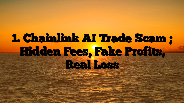 1. Chainlink AI Trade Scam ; Hidden Fees, Fake Profits, Real Loss