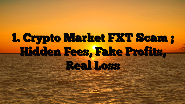 1. Crypto Market FXT Scam ; Hidden Fees, Fake Profits, Real Loss