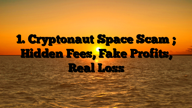 1. Cryptonaut Space Scam ; Hidden Fees, Fake Profits, Real Loss