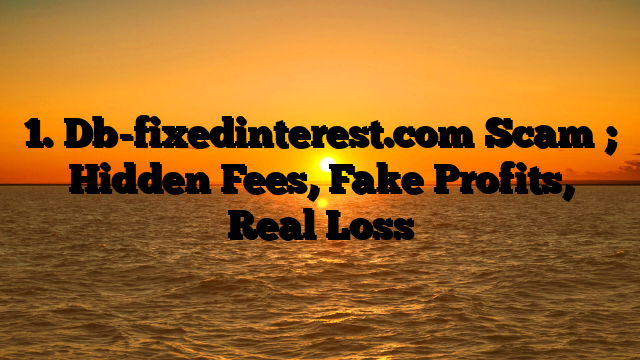 1. Db-fixedinterest.com Scam ; Hidden Fees, Fake Profits, Real Loss