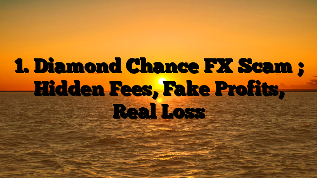 1. Diamond Chance FX Scam ; Hidden Fees, Fake Profits, Real Loss