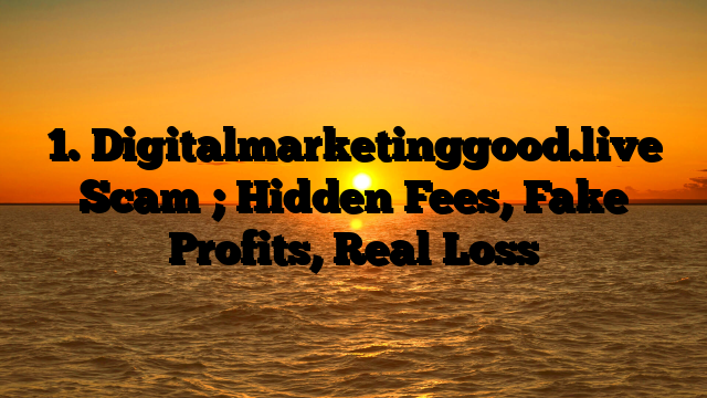 1. Digitalmarketinggood.live Scam ; Hidden Fees, Fake Profits, Real Loss