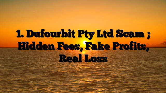 1. Dufourbit Pty Ltd Scam ; Hidden Fees, Fake Profits, Real Loss