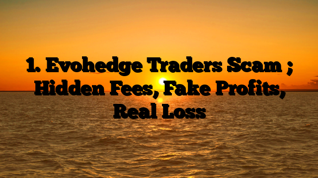 1. Evohedge Traders Scam ; Hidden Fees, Fake Profits, Real Loss