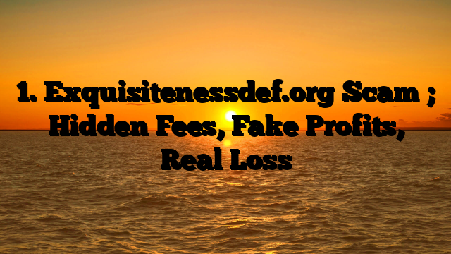 1. Exquisitenessdef.org Scam ; Hidden Fees, Fake Profits, Real Loss