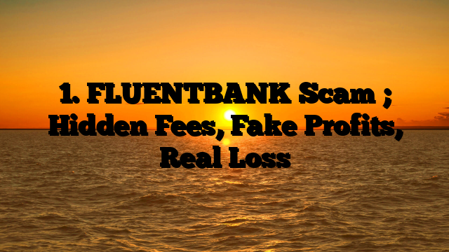 1. FLUENTBANK Scam ; Hidden Fees, Fake Profits, Real Loss