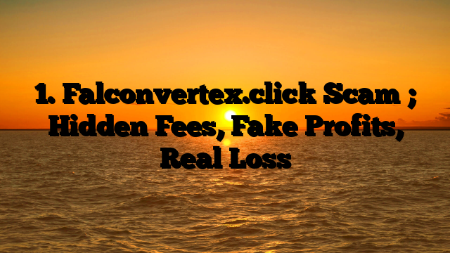 1. Falconvertex.click Scam ; Hidden Fees, Fake Profits, Real Loss