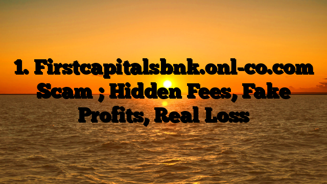 1. Firstcapitalsbnk.onl-co.com Scam ; Hidden Fees, Fake Profits, Real Loss