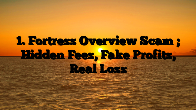 1. Fortress Overview Scam ; Hidden Fees, Fake Profits, Real Loss