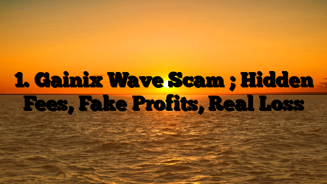 1. Gainix Wave Scam ; Hidden Fees, Fake Profits, Real Loss