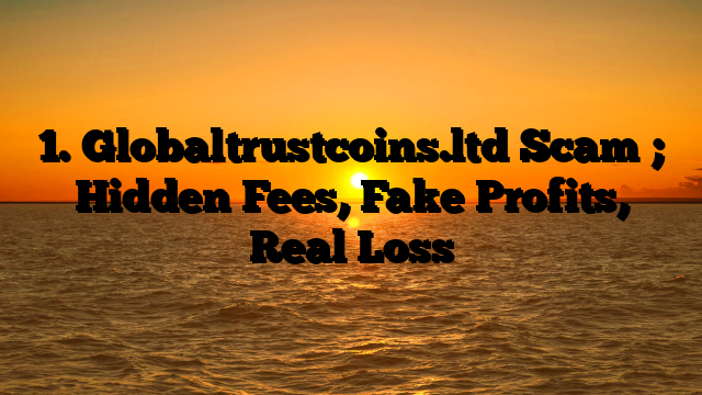 1. Globaltrustcoins.ltd Scam ; Hidden Fees, Fake Profits, Real Loss